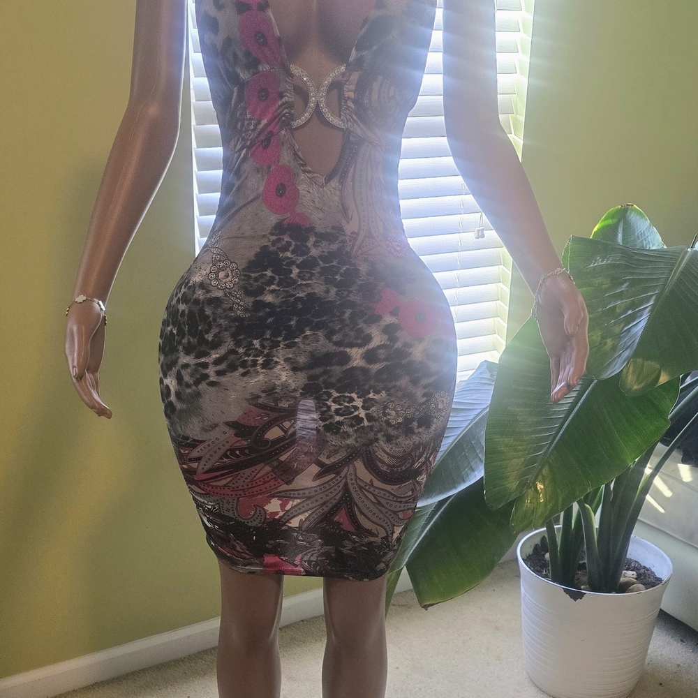 Chic Backless Multicolor Dress
